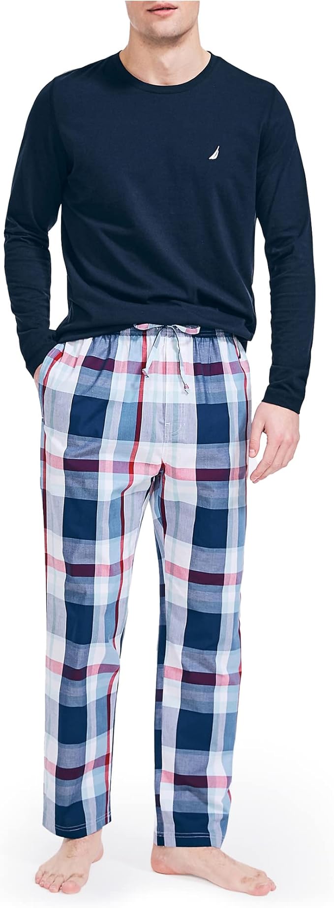 CoolTeeTrend Men's Soft Woven 100% Cotton Elastic Waistband Sleep Pajama Pant