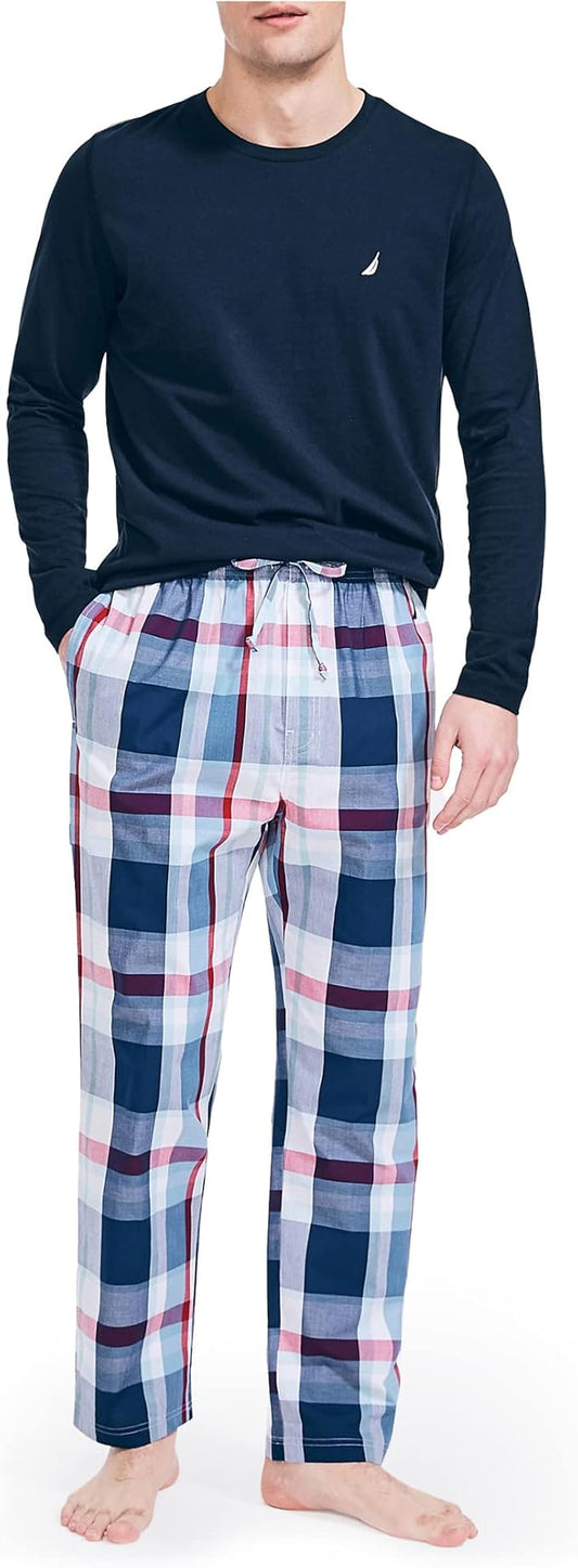 CoolTeeTrend Men's Soft Woven 100% Cotton Elastic Waistband Sleep Pajama Pant