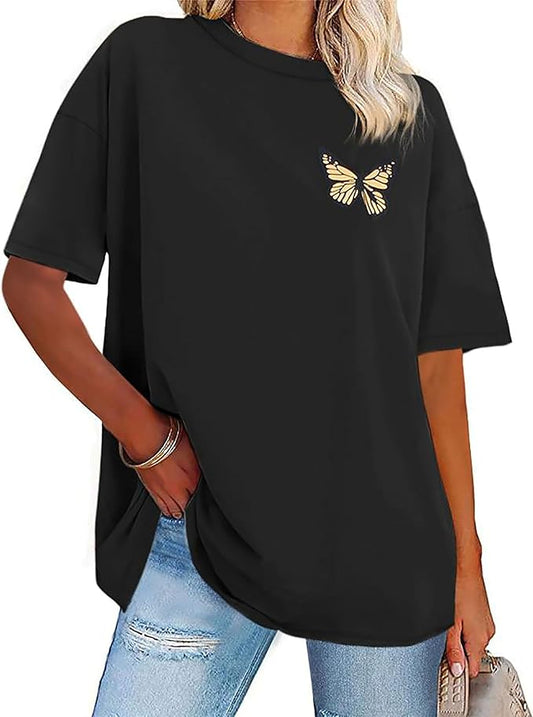 CoolTeeTrend Womens Oversized Tshirt Graphic Tees Crew Neck Summer Short Sleeve