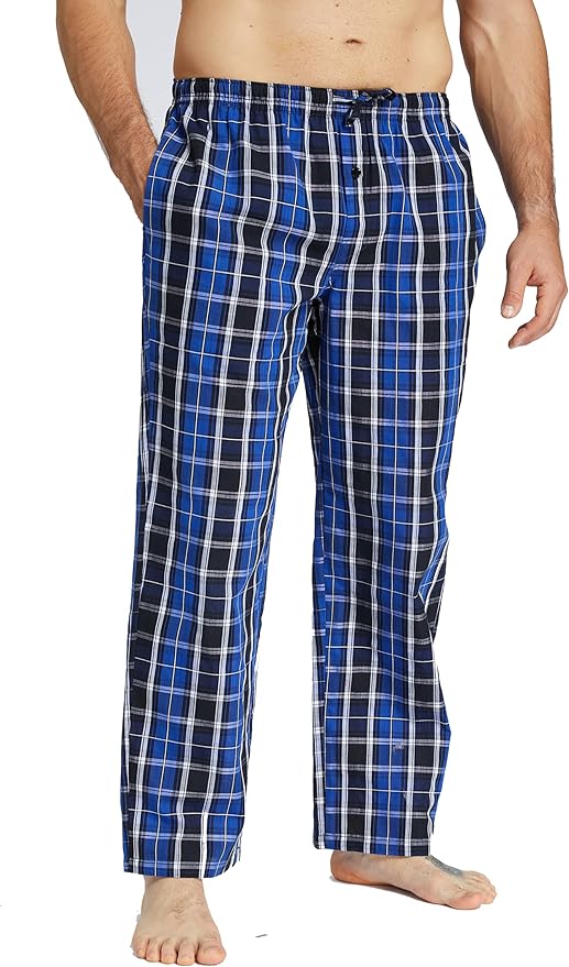 CoolTeeTrend Mens Pajama Pants 100% Cotton Plaid Sleep & Lounge Pants