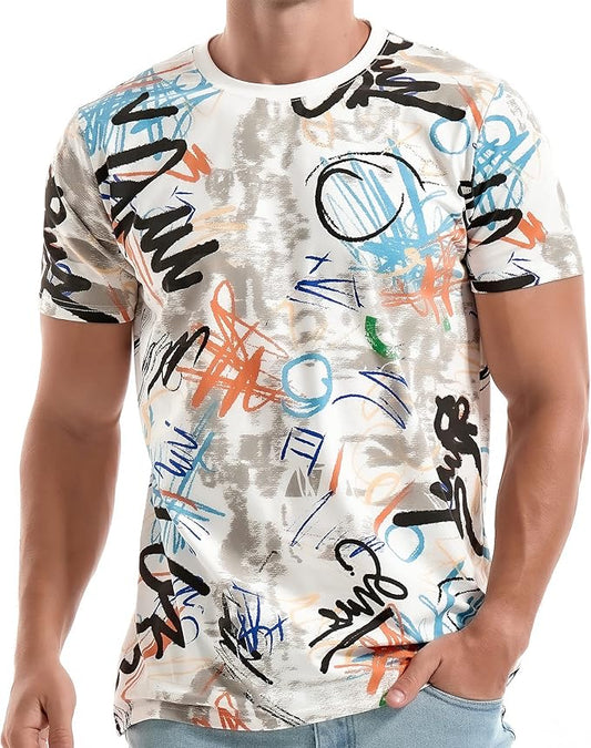 Mens Hipster Hip Hop Short Sleeve Print T-Shirt Shirts Men